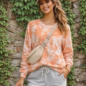 SHOW ME YOUR MUMU Dreamsicle Tie Dye Oversized Sweatshirt, XS